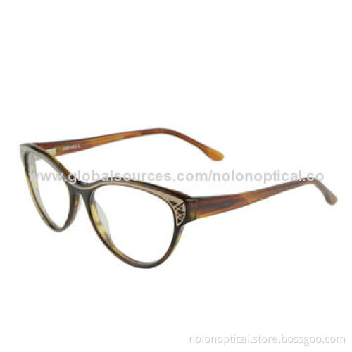 Foil Metal Plaque Insert into Acetate Front Eyeglasses